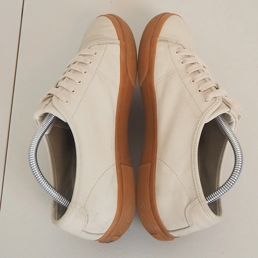 Frye GIA Low Lace Ivory‎ Leather Upper Sneakers Women's Size 9.5M FR41118